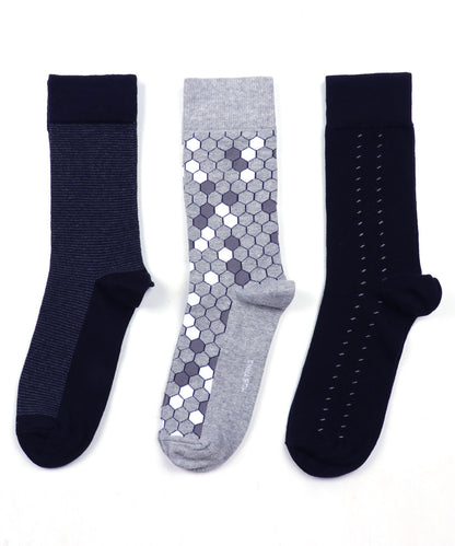 3pk Cotton Rich Design Combo Socks