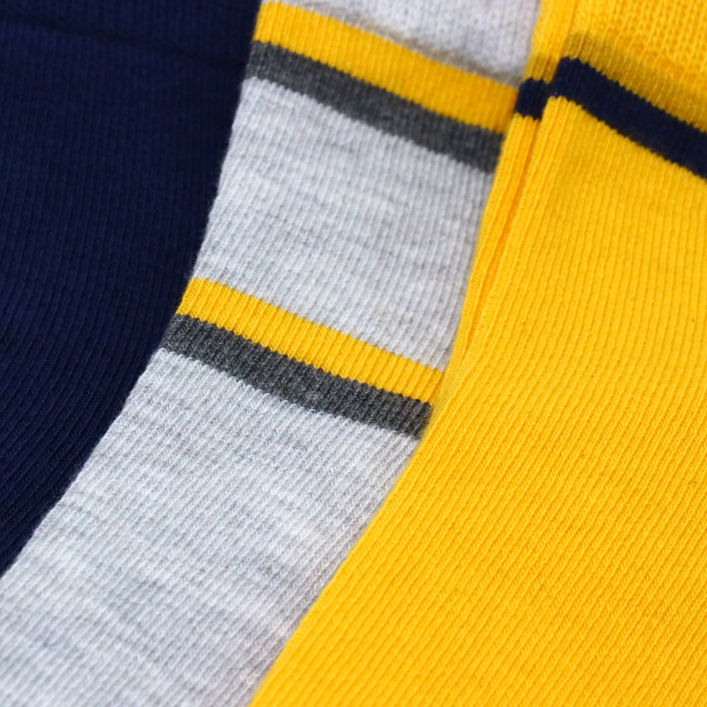 3 Pk Mustang Color Block Ankle Socks