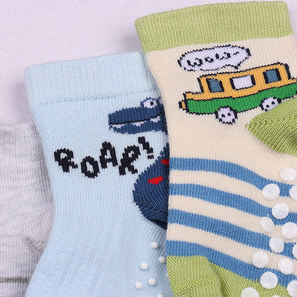 3 Pk  Kids Cartoon Cotton Crew Socks – Soft & Breathable Fancy Socks
