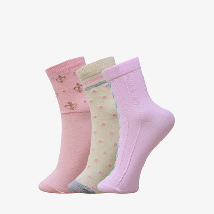 3 Pk Elegance Women's Cotton Crew Socks
