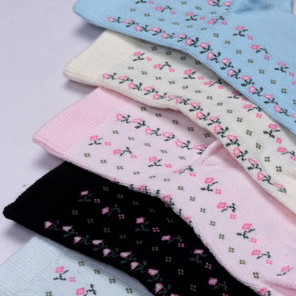 5 Pk Angutha Flower Multi  Design Socks
