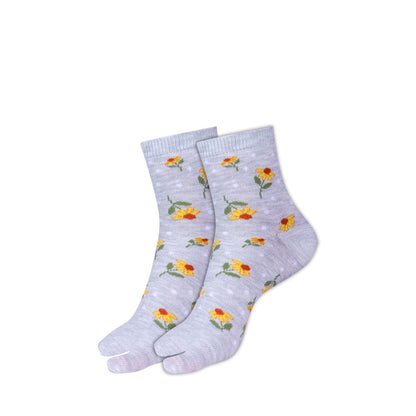 5 Pk Angutha Flower Multi  Design Socks