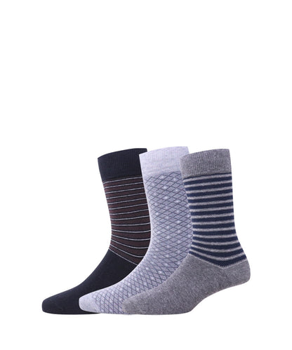 3pk Cotton Rich Design Combo Socks