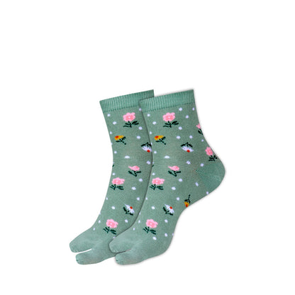 5 Pk Angutha Flower Multi  Design Socks