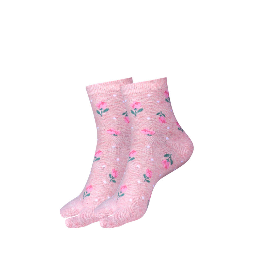 5 Pk Angutha Flower Multi  Design Socks