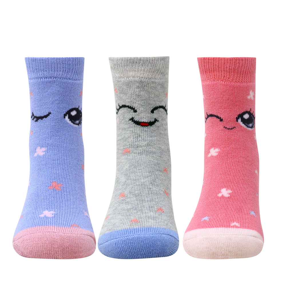 3 Pk Cute Smiley Face Kids Socks