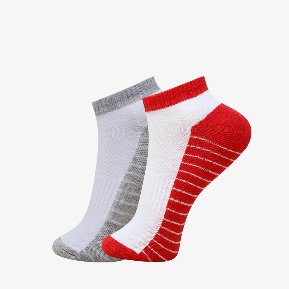 2 Pk Cotton Low Ankle Socks Combo Pack