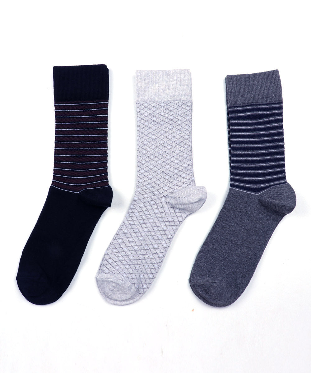 3pk Cotton Rich Design Combo Socks