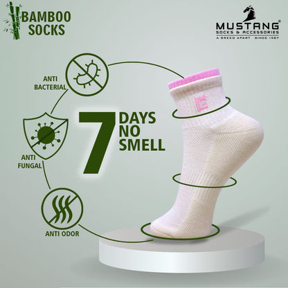 1 Pk Ladies Bamboo Double Velt Design Socks