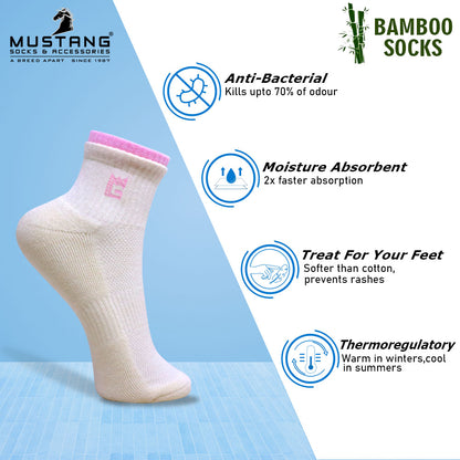 1 Pk Ladies Bamboo Double Velt Design Socks