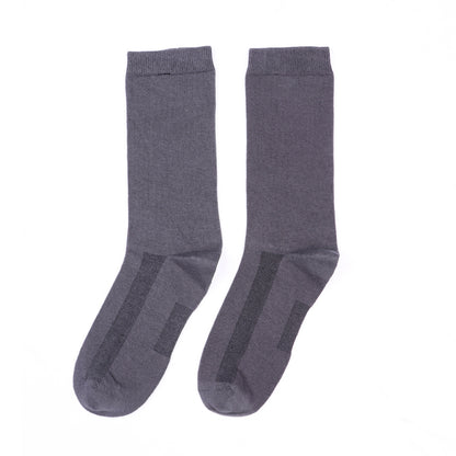 1 Pk Men's Grey Crew Socks With Cushioned Footed Socks