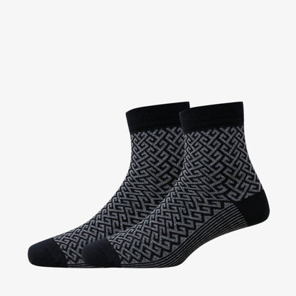 3 Pk Men's Geometric & Vintage Casual Socks