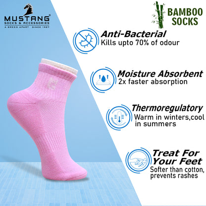 1 Pk Ladies Bamboo Double Velt Design Socks