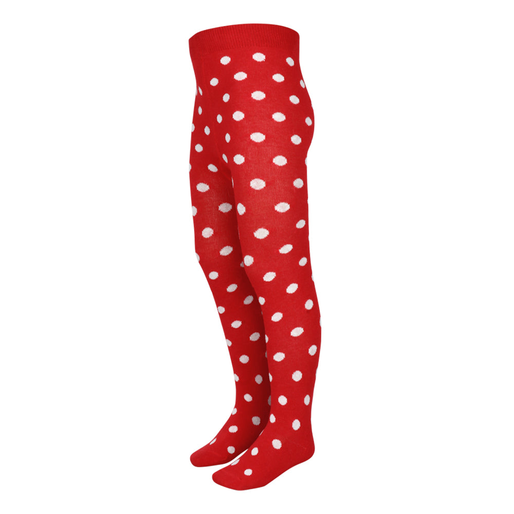3 Pk Girls' Soft Cotton Solid & Polka Dot Tights Combo Pack