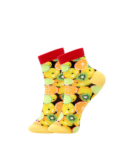 3pk 3D Orange N Lime Design Ankle Length