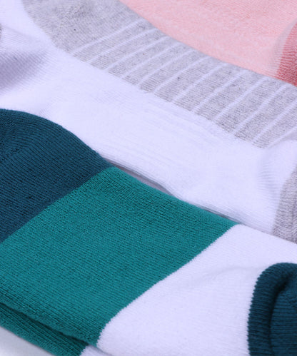 3pk Colored Contrast Design Socks