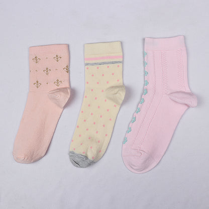 3 Pk Elegance Women's Cotton Crew Socks