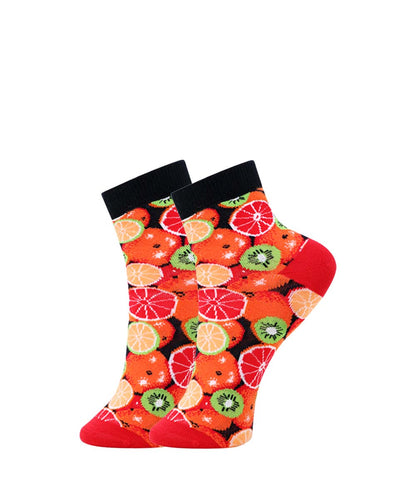 3pk 3D Orange N Lime Design Ankle Length