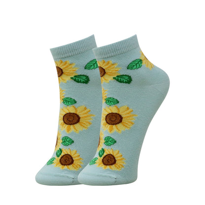 3 Pk Women’s Sunflower Print  Socks