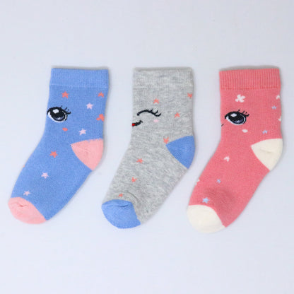3 Pk Cute Smiley Face Kids Socks