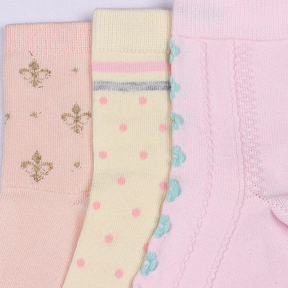 3 Pk Elegance Women's Cotton Crew Socks