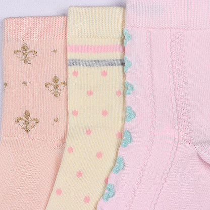 3 Pk Elegance Women's Cotton Crew Socks
