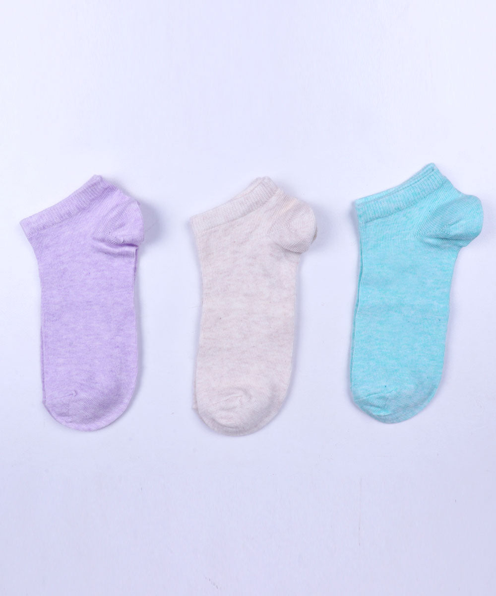 3pk Cotton Rich Melange Colored Socks