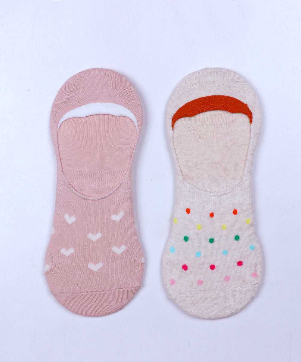 2pk Cotton Rich Design Footlets