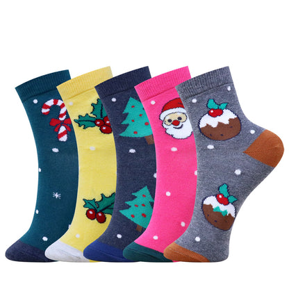5 Pk Women’s Festive Socks - Christmas Edition