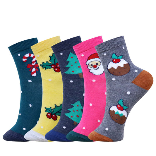 5 Pk Women’s Festive Socks - Christmas Edition