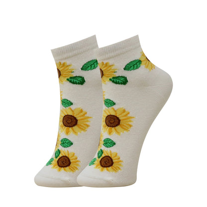 3 Pk Women’s Sunflower Print  Socks