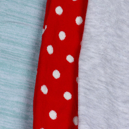 3 Pk Girls' Soft Cotton Solid & Polka Dot Tights Combo Pack