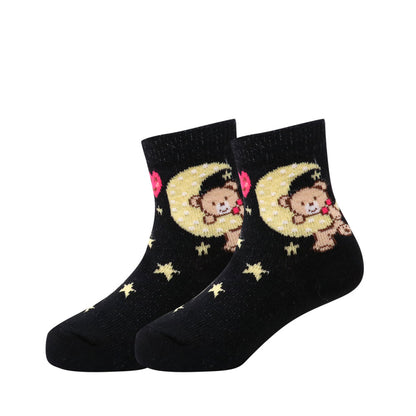 3 Pk Kids Multicolour Character Puppy & Bear Socks