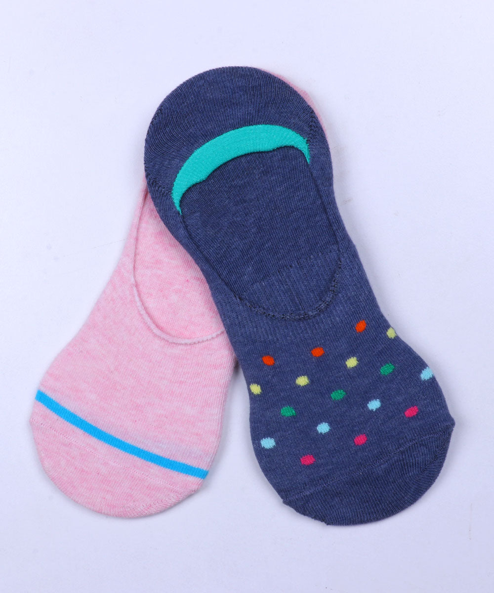 2pk Cotton Rich Design Footlets