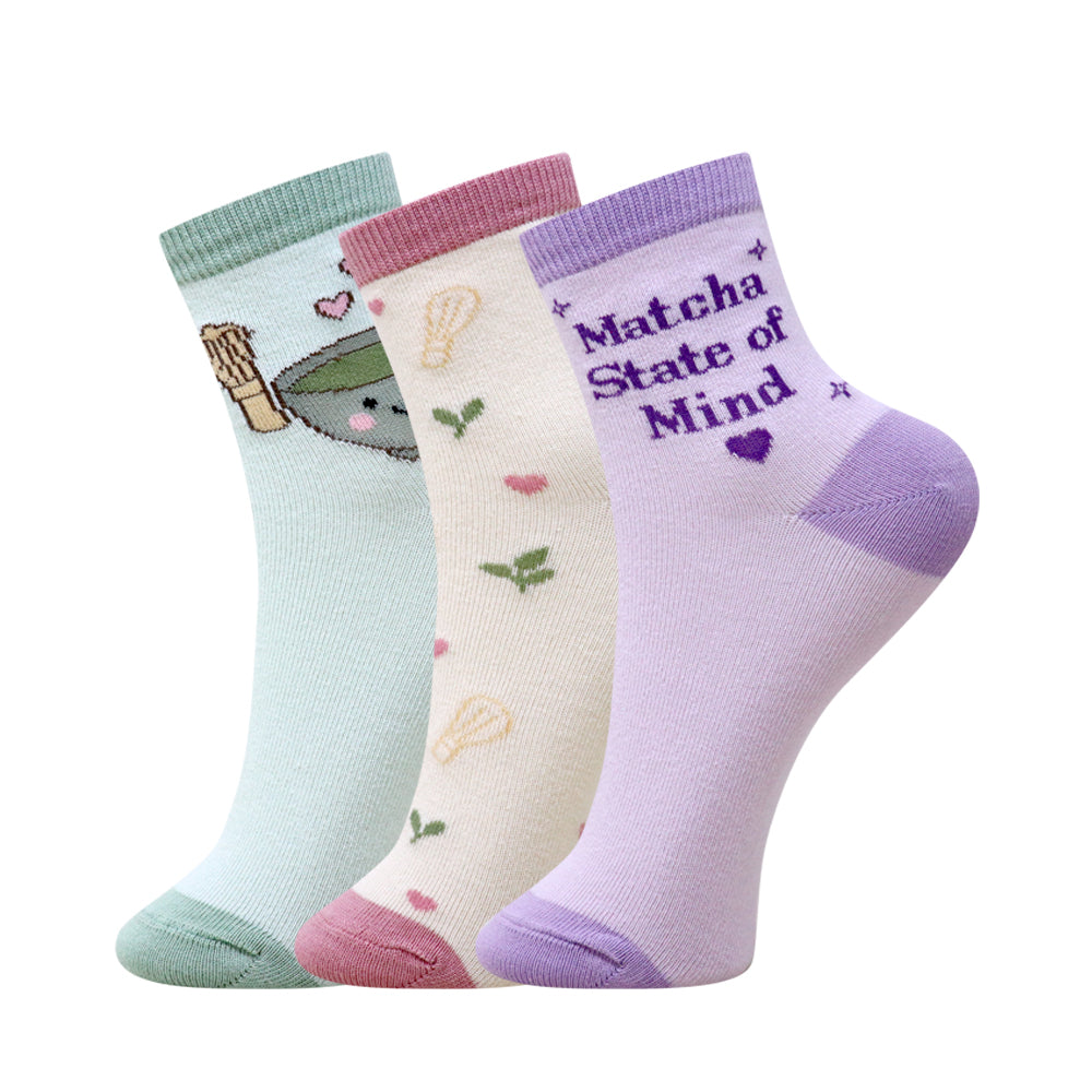 3 Pk Girls Cute Printed Crew Socks – Fun Graphic Design, Soft & Comfortable Everyday Socks