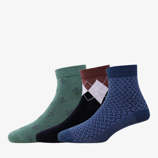 3 Pk Men's Premium Cotton Quarter Length Socks