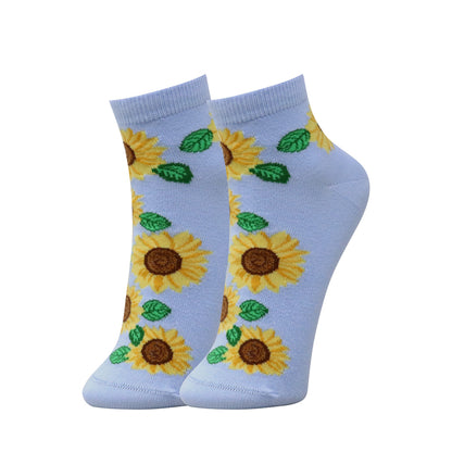 3 Pk Women’s Sunflower Print  Socks