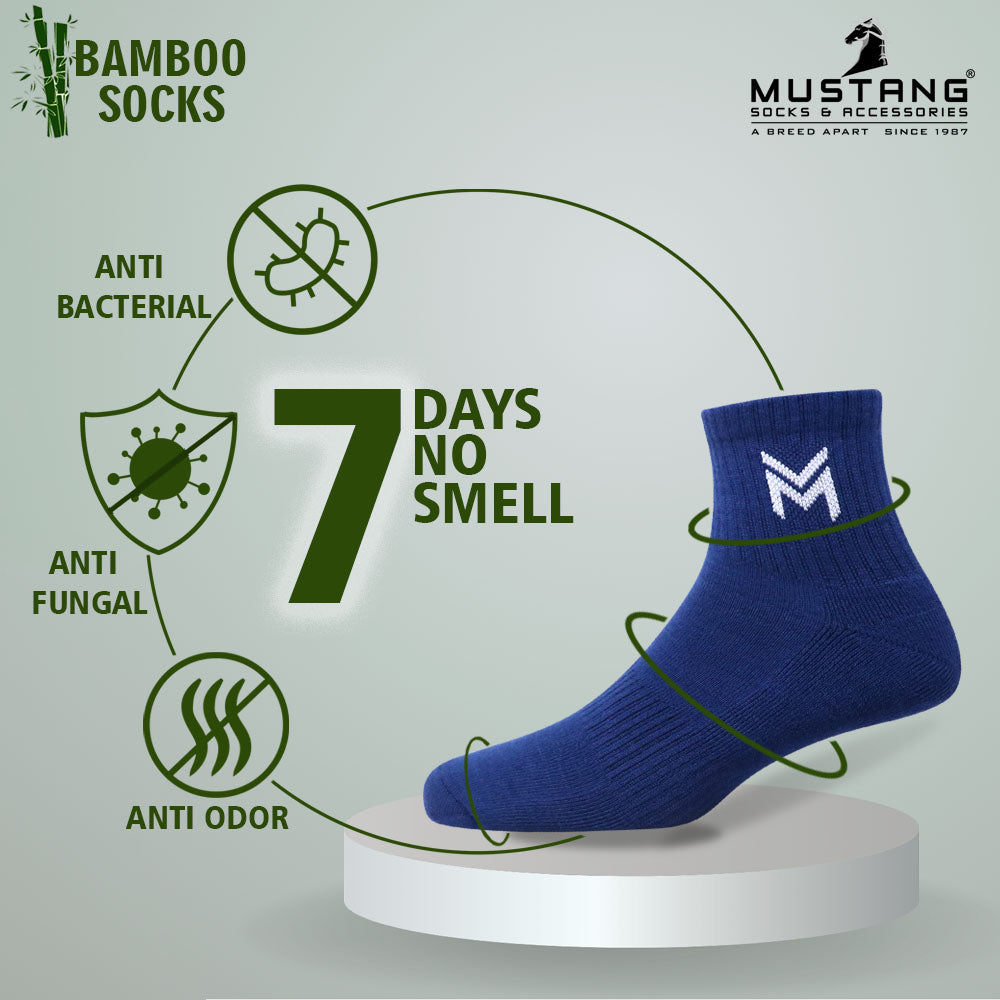 1 Pk Men’s Bamboo Basic Colour With Logo Socks