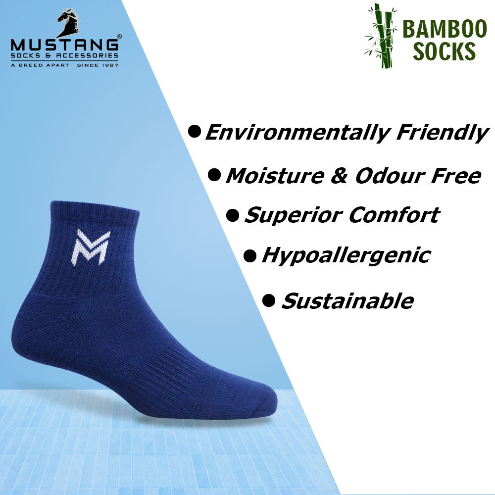1 Pk Men’s Bamboo Basic Colour With Logo Socks