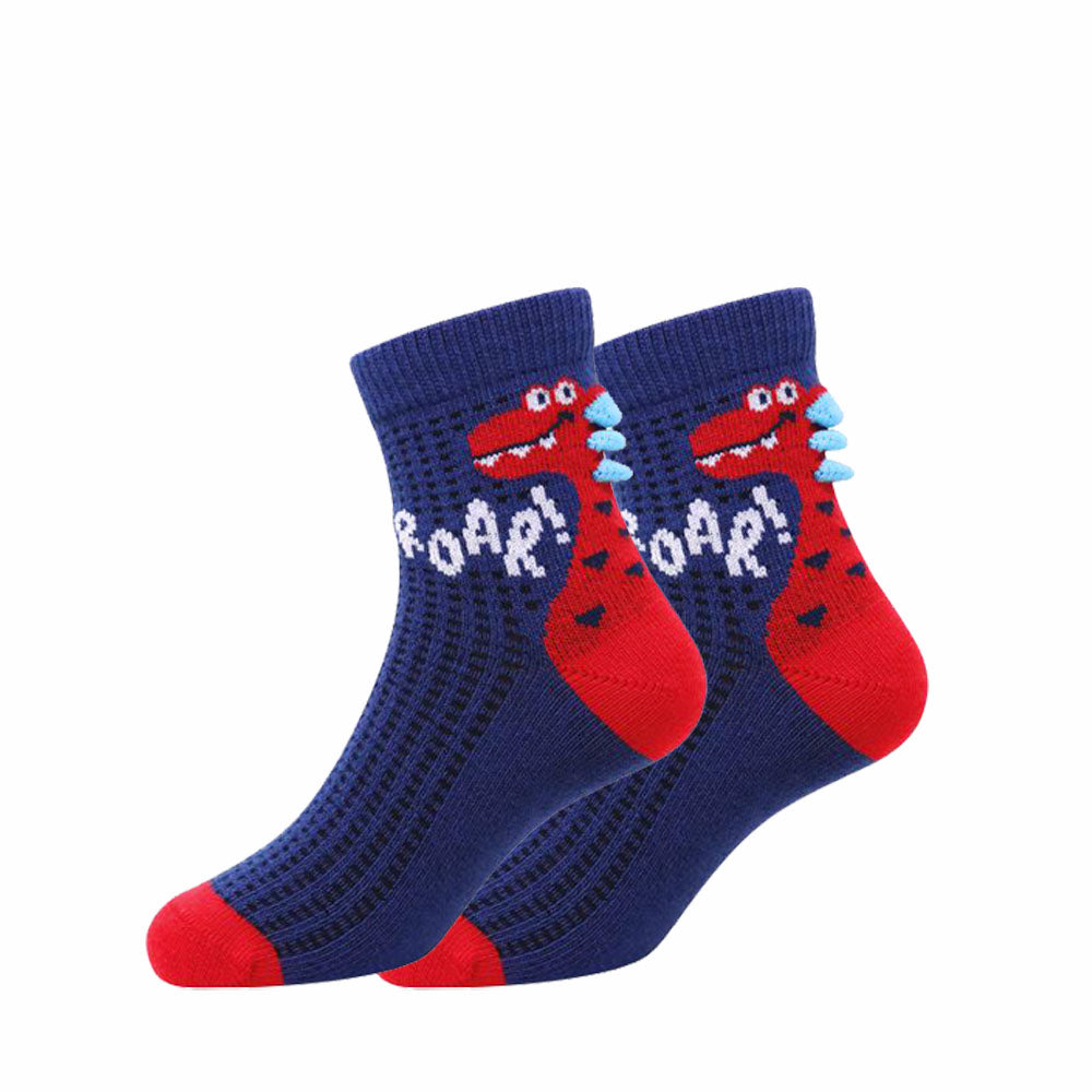 5 Pk Kids Dino Roar Kids Crew Socks