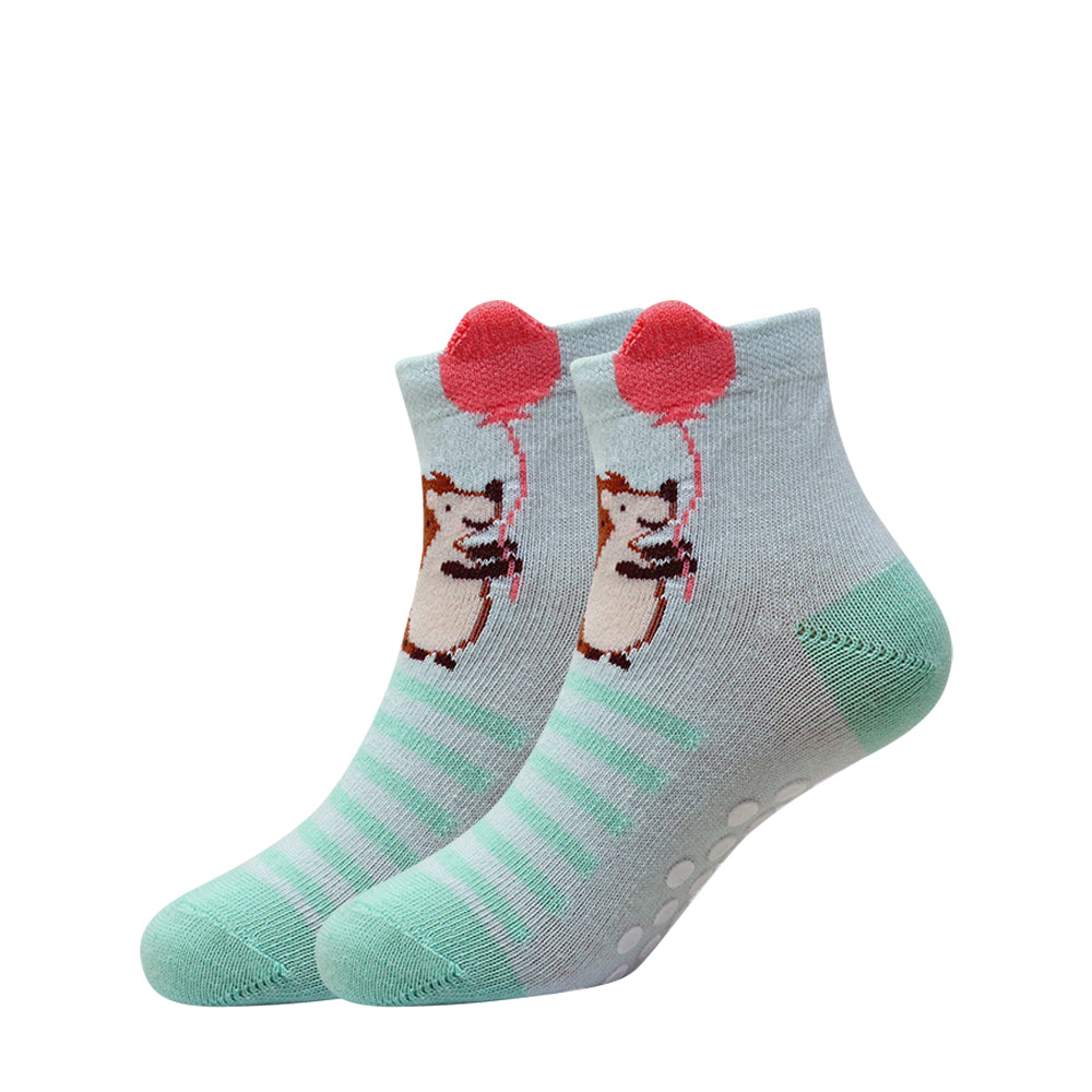 3 Pk Kids Cute Cartoon Crew Socks Antiskid Socks