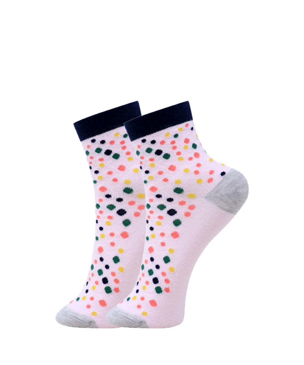 3pk Fashion Floral & Dot Design Socks