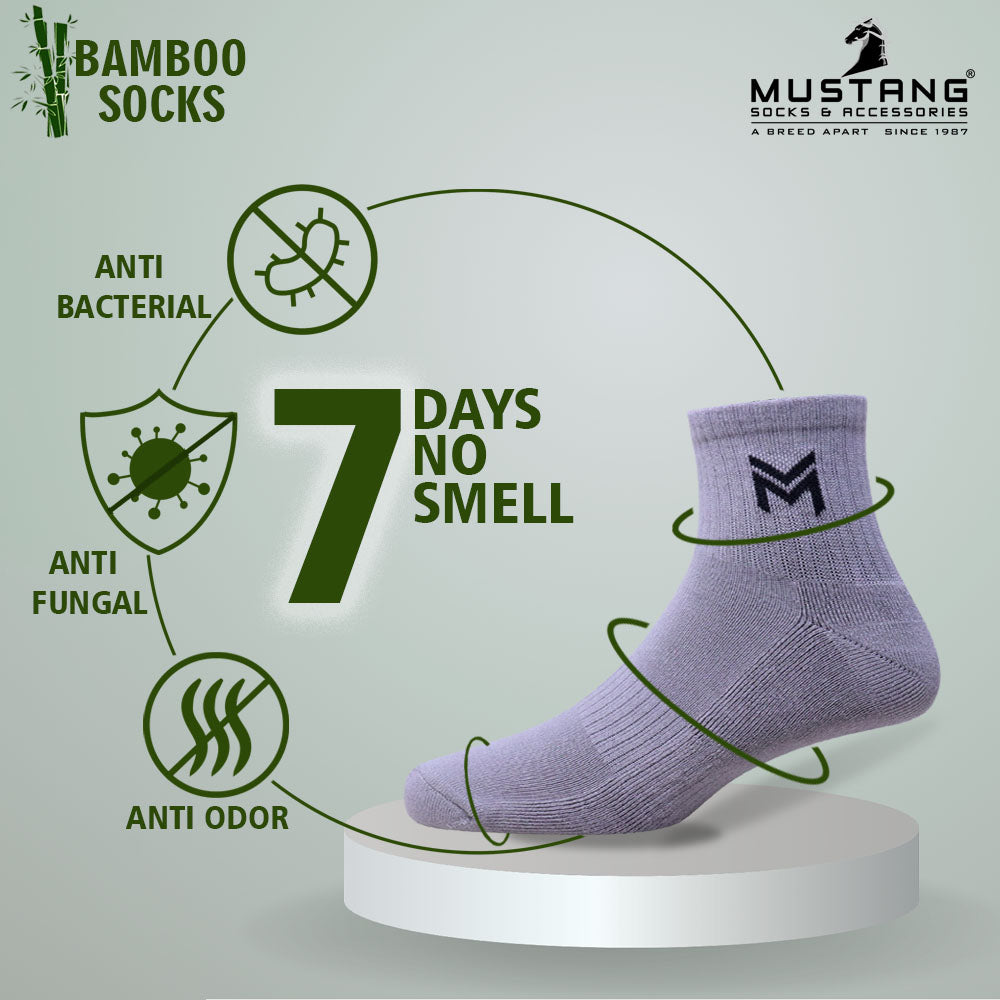 1 Pk Men’s Bamboo Basic Colour With Logo Socks