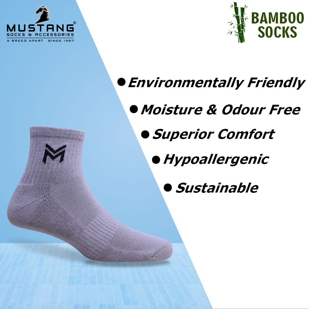 1 Pk Men’s Bamboo Basic Colour With Logo Socks