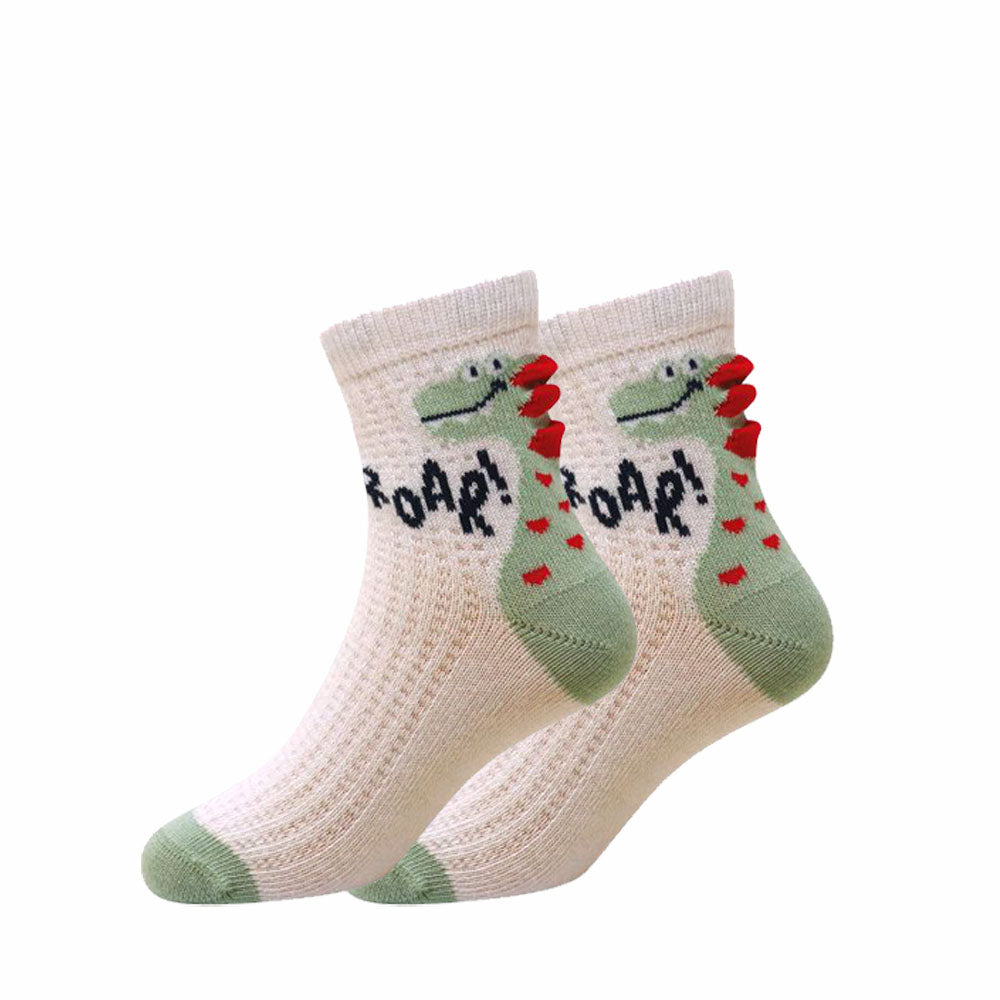 5 Pk Kids Dino Roar Kids Crew Socks