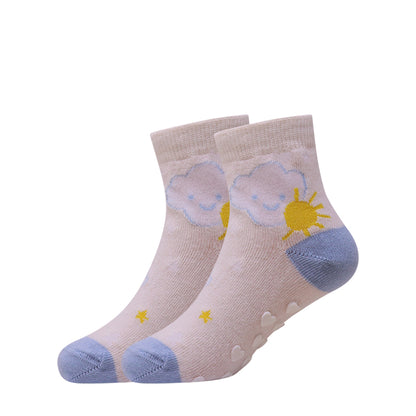 3 Pk Kids Cute Cartoon Crew Socks Antiskid Socks