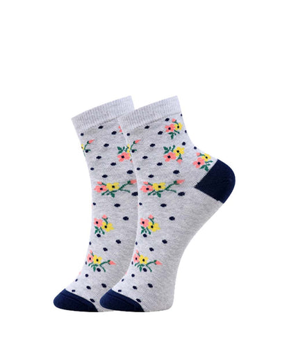 3pk Fashion Floral & Dot Design Socks