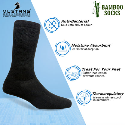 1 Pk Men’s Bamboo Health Crew Length Socks