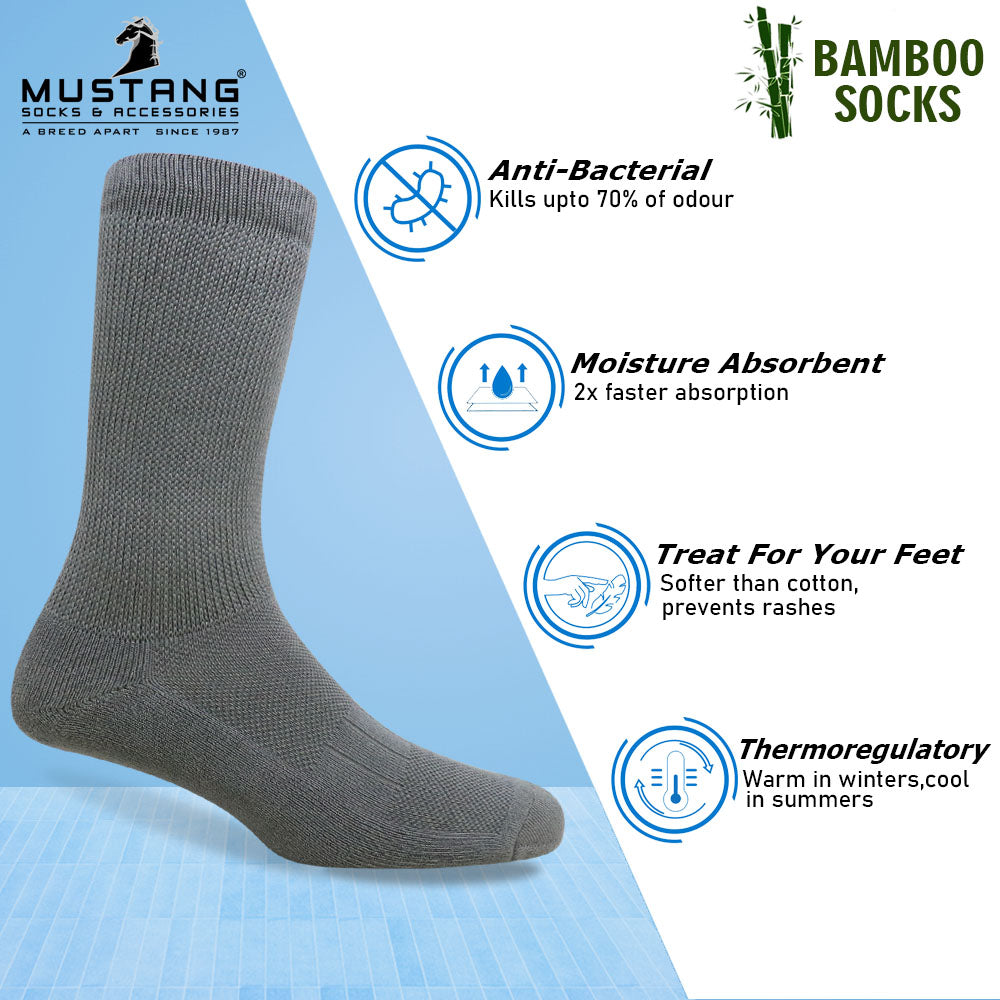 1 Pk Men’s Bamboo Health Crew Length Socks