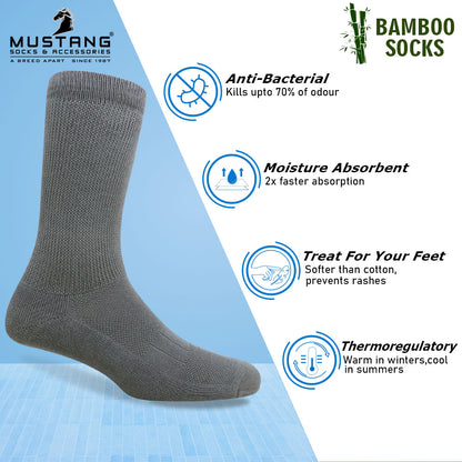 1 Pk Men’s Bamboo Health Crew Length Socks